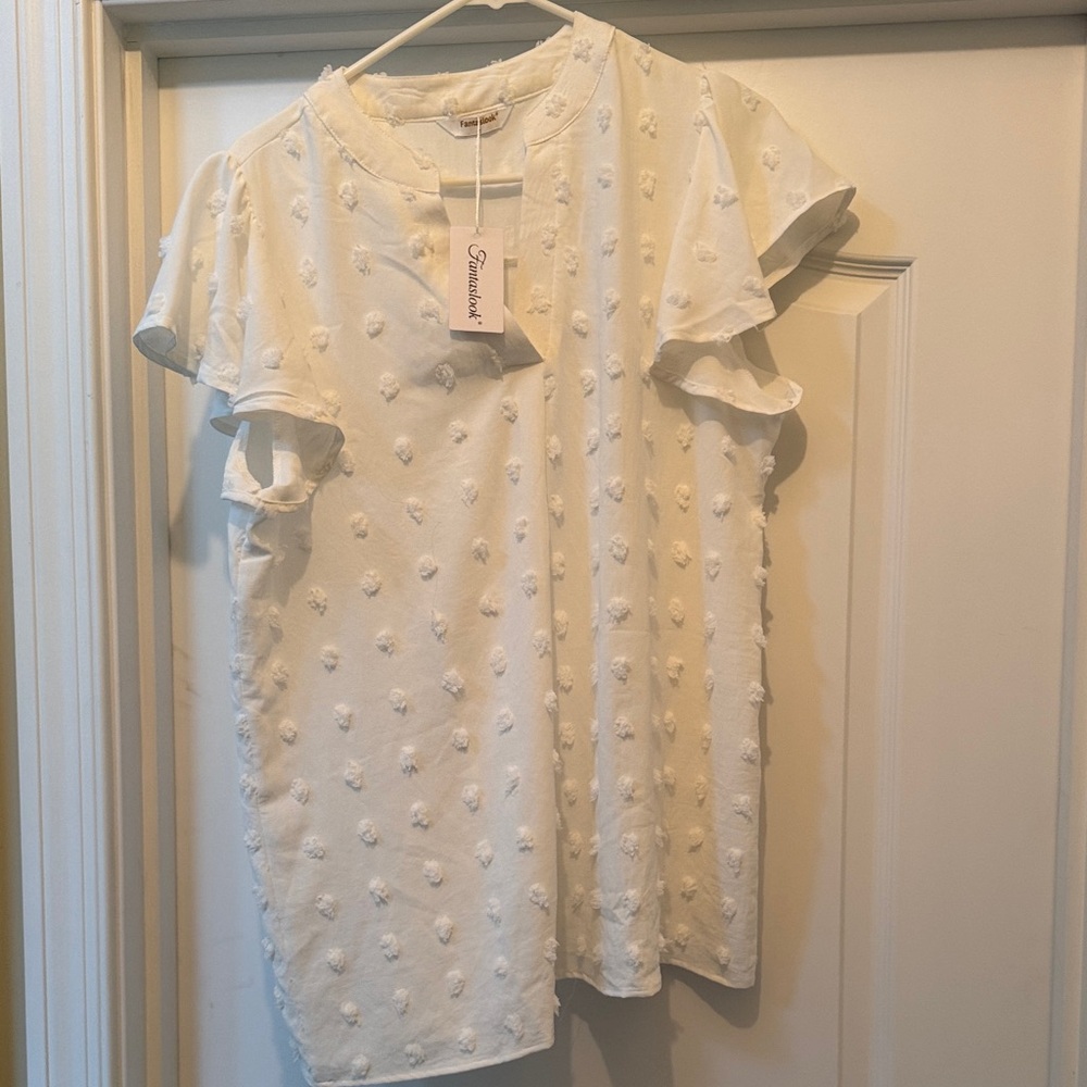 Fabtaslook Boutique Textured Blouse, NWT Size large